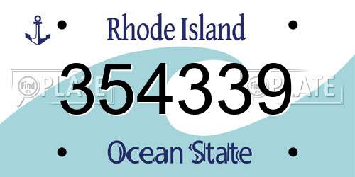 354339 Rhode Island License Plate