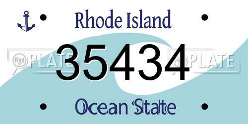 35434 Rhode Island License Plate