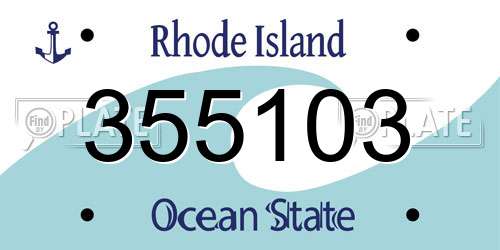 355103 Rhode Island License Plate