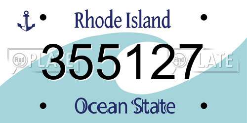355127 Rhode Island License Plate