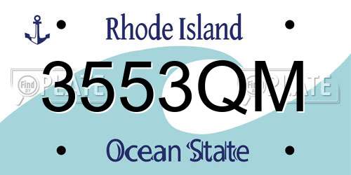 3553QM Rhode Island License Plate