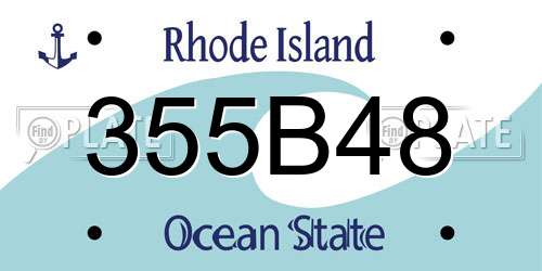355B48 Rhode Island License Plate