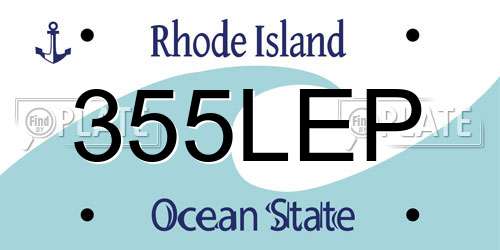 355LEP Rhode Island License Plate