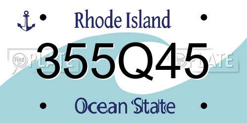355Q45 Rhode Island License Plate