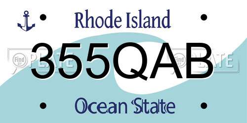 355QAB Rhode Island License Plate