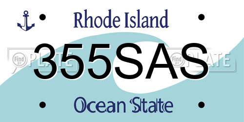355SAS Rhode Island License Plate
