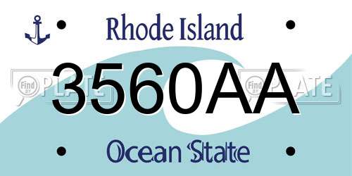 3560AA Rhode Island License Plate