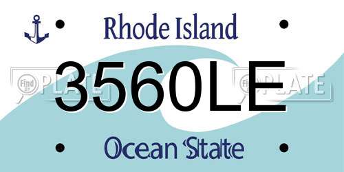 3560LE Rhode Island License Plate