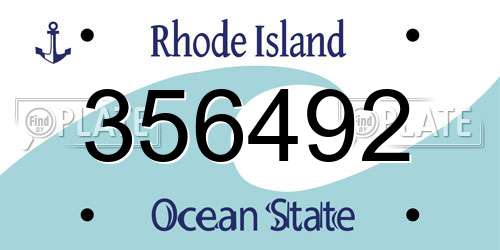 356492 Rhode Island License Plate