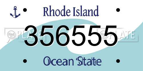 356555 Rhode Island License Plate
