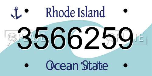3566259 Rhode Island License Plate
