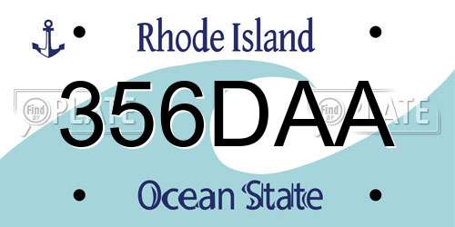 356DAA Rhode Island License Plate