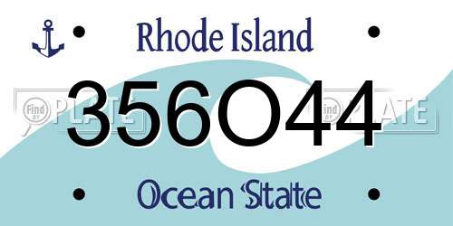 356O44 Rhode Island License Plate