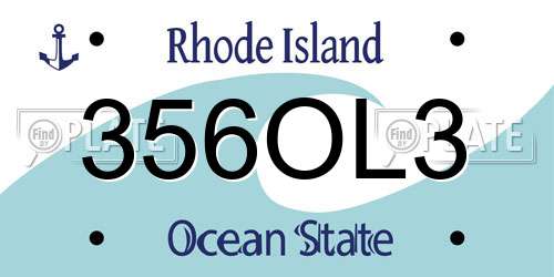 356OL3 Rhode Island License Plate
