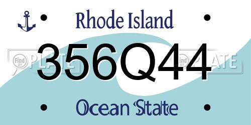 356Q44 Rhode Island License Plate