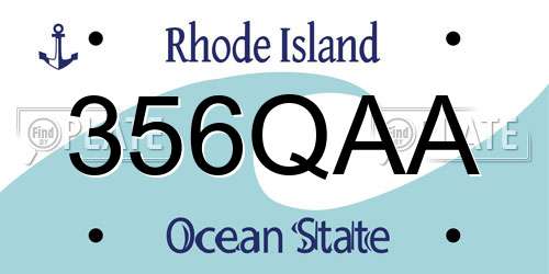 356QAA Rhode Island License Plate