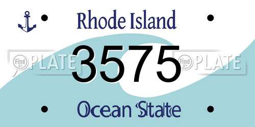 3575 Rhode Island License Plate