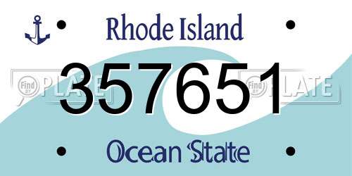 357651 Rhode Island License Plate