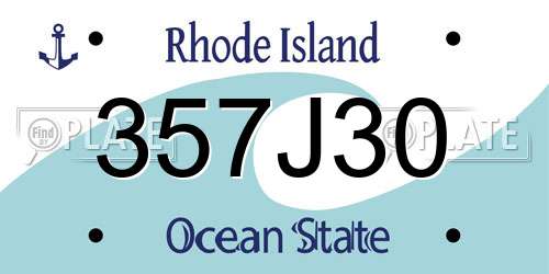 357J30 Rhode Island License Plate