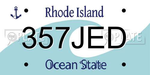 357JED Rhode Island License Plate