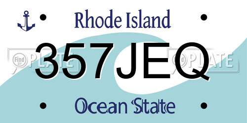 357JEQ Rhode Island License Plate