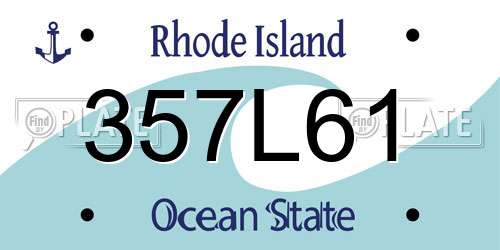 357L61 Rhode Island License Plate
