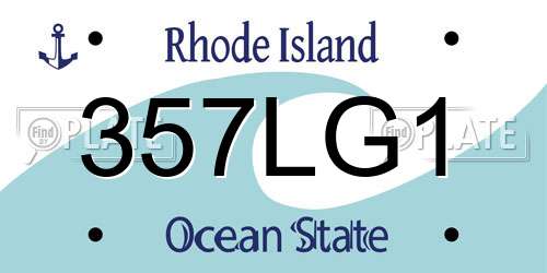 357LG1 Rhode Island License Plate
