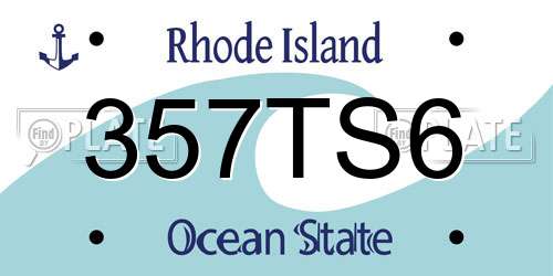 357TS6 Rhode Island License Plate