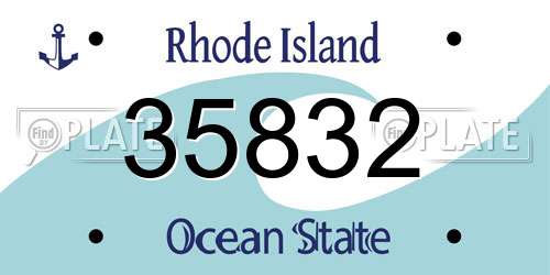 35832 Rhode Island License Plate