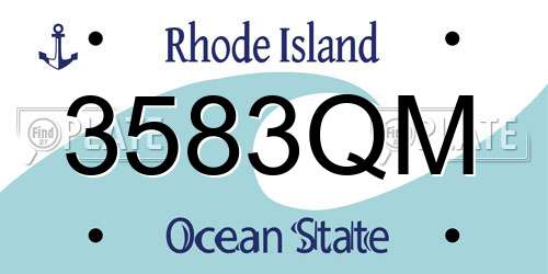 3583QM Rhode Island License Plate