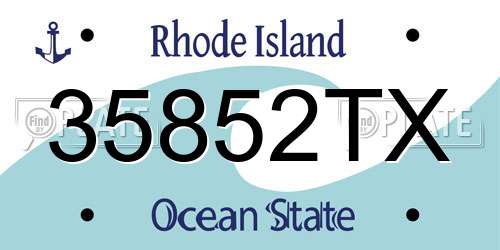 35852TX Rhode Island License Plate
