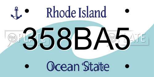 358BA5 Rhode Island License Plate