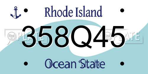 358Q45 Rhode Island License Plate