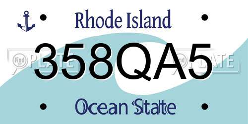 358QA5 Rhode Island License Plate