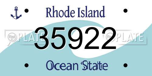 35922 Rhode Island License Plate