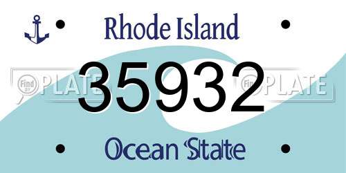 35932 Rhode Island License Plate