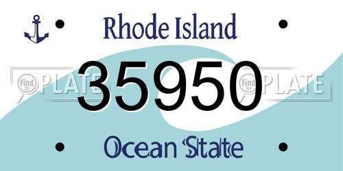 35950 Rhode Island License Plate
