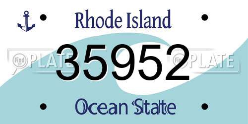 35952 Rhode Island License Plate