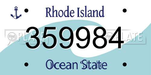 359984 Rhode Island License Plate