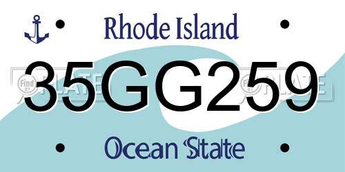 35GG259 Rhode Island License Plate