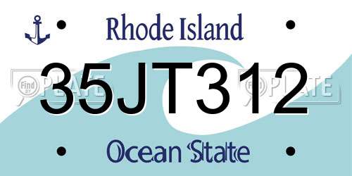 35JT312 Rhode Island License Plate