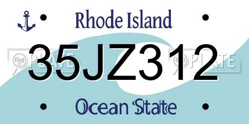 35JZ312 Rhode Island License Plate