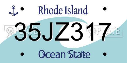 35JZ317 Rhode Island License Plate