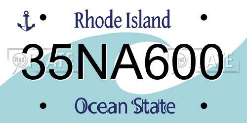 35NA600 Rhode Island License Plate