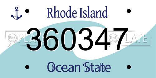 360347 Rhode Island License Plate
