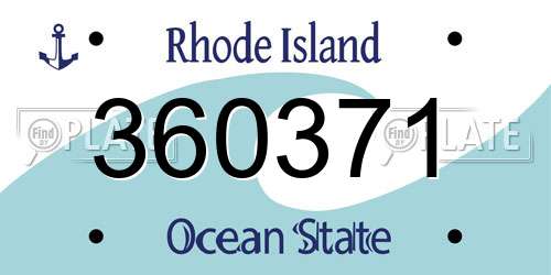 360371 Rhode Island License Plate