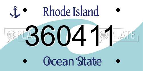 360411 Rhode Island License Plate