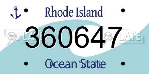 360647 Rhode Island License Plate