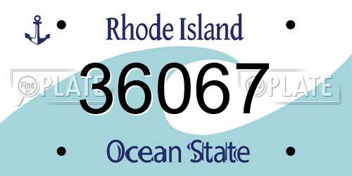 36067 Rhode Island License Plate