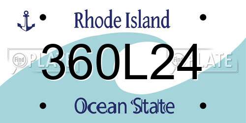 360L24 Rhode Island License Plate